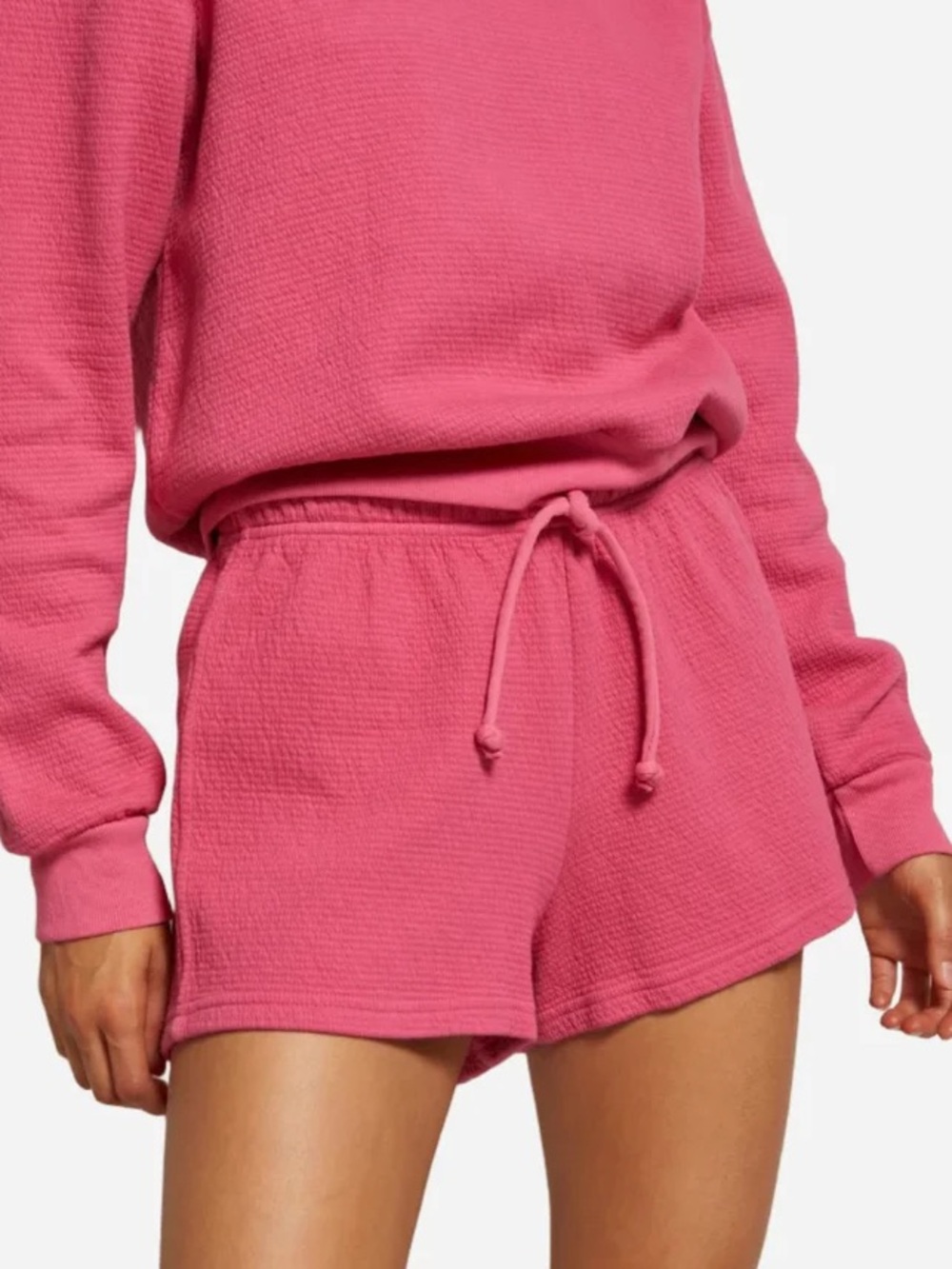 Perfect White Tee Bonham Cotton Military Thermal Mid Rise Peony Pink Shorts Sz M